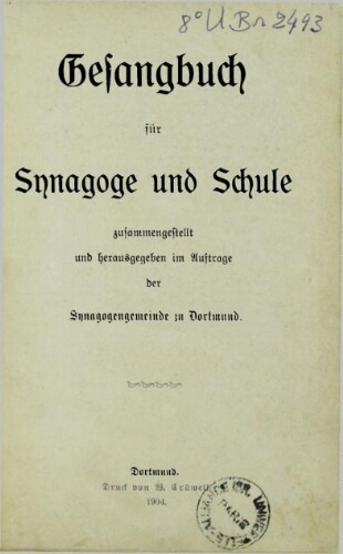 Gesangbuch für Synagoge und Schule